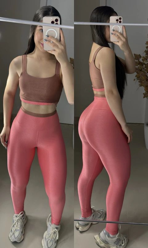 Conjunto Diana de legging poliamida aveludado bicolor